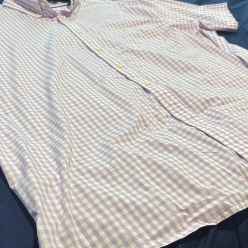 Croft & Barrow Men's Light Purple Checkered Button Down Shirt 2XB - Picture 5 of 9